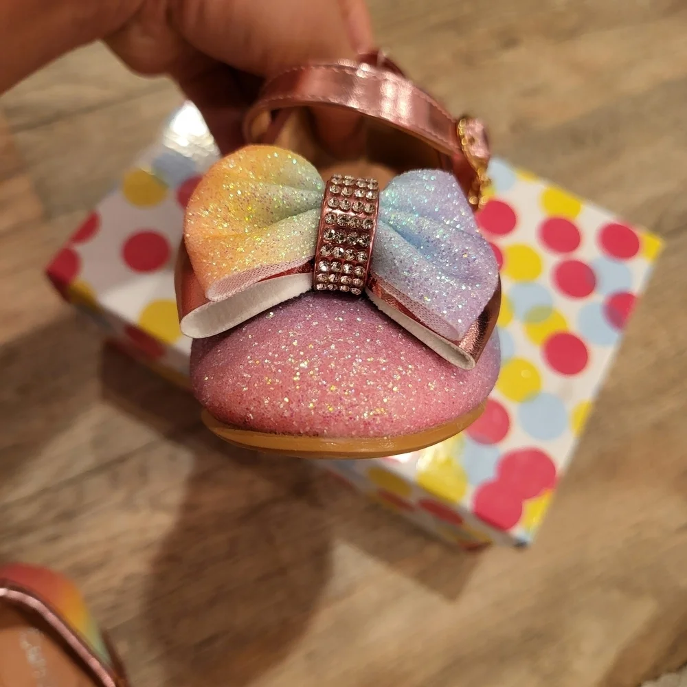 Glittery Pastel Kids Mary Jane Shoes
